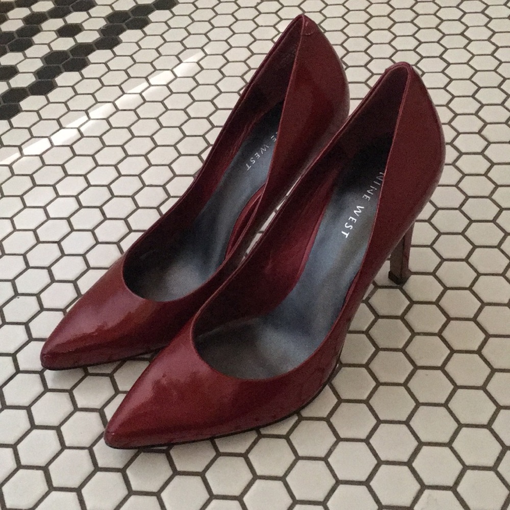 Nine West, Red Patent Leather Stilettos, 7